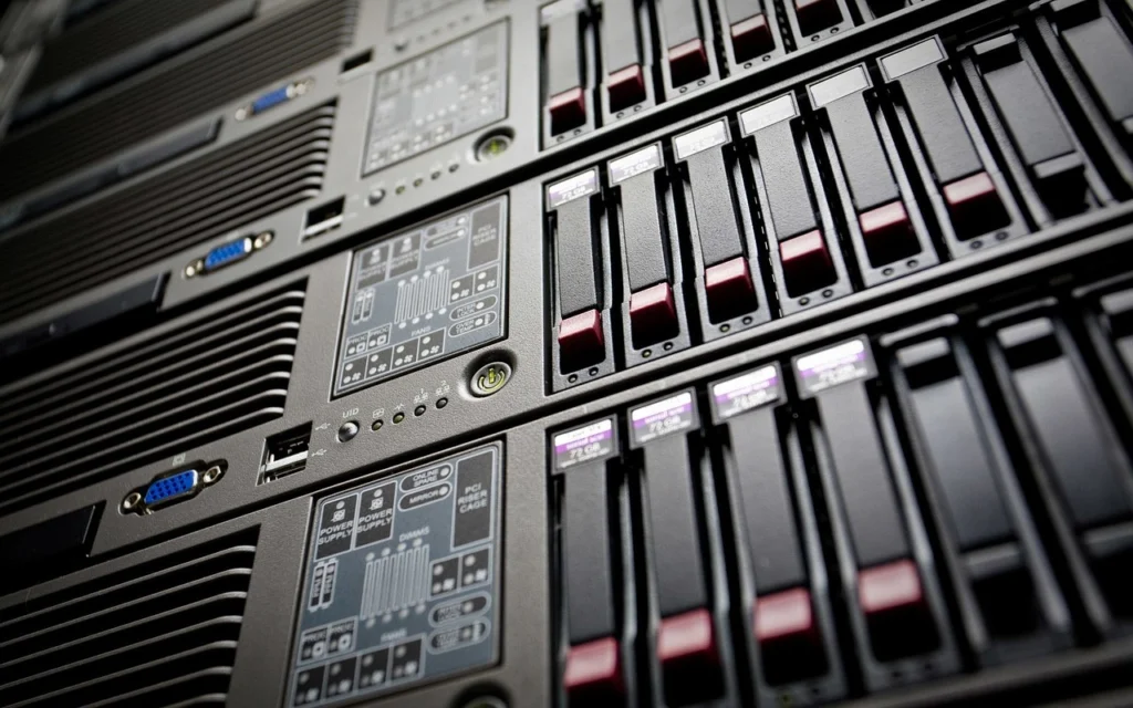 server rack in a data center indicating monitoring and logging for API security